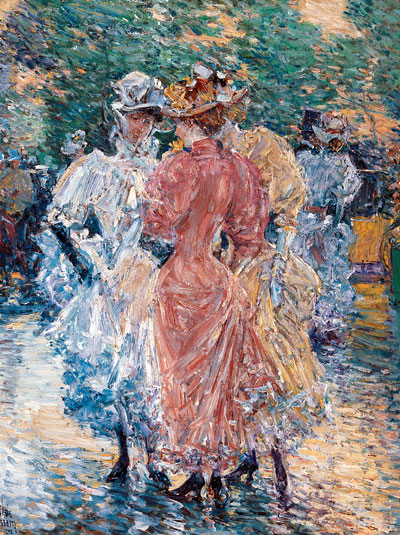Conversation on the Avenue, 1892 by Hassam | Painting Reproduction