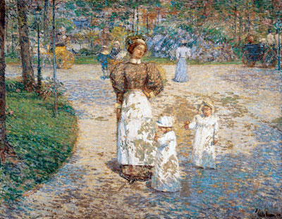 Spring in Central Park (Springtime), 1898 by Hassam | Painting Reproduction