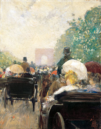 Carriage Parade, 1888 | Hassam | Painting Reproduction