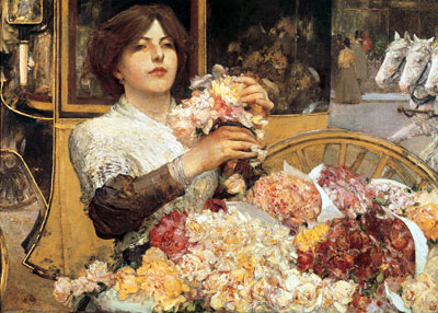 The Rose Girl, c.1888 | Hassam | Painting Reproduction