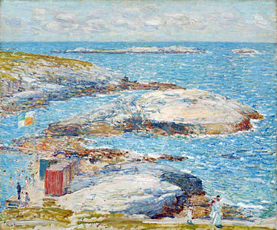 Bathing Pool, Appledore, 1907 | Hassam | Painting Reproduction