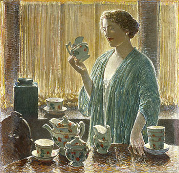 Erdbeer-Tee-Set, 1912 von Hassam | Gemälde-Reproduktion