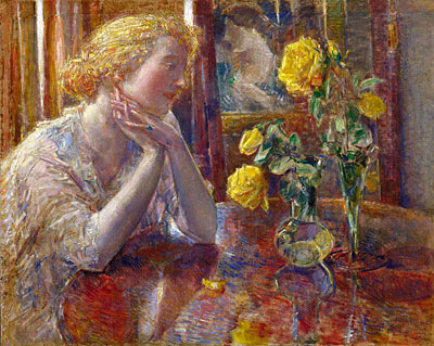 Marechal Niel Roses, 1919 | Hassam | Painting Reproduction