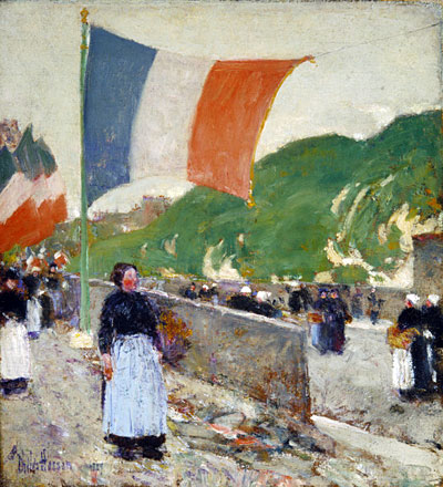 Montmartre: 14. Juli, 1889 von Hassam | Gemälde-Reproduktion