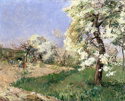 Pear Blossoms, Villiers-de-Bel, undated | Hassam | Painting Reproduction