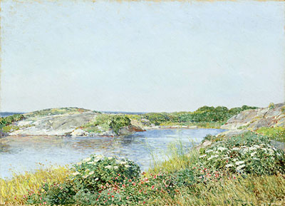 Der kleine Teich, Appledore, 1890 | Hassam | Gemälde Reproduktion