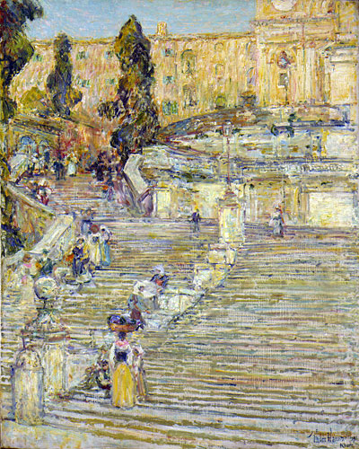The Spanish Stairs, Rome, 1897 | Hassam | Painting Reproduction