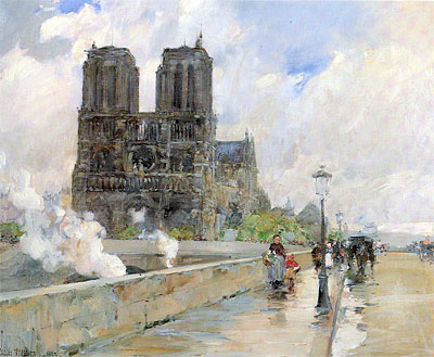 Kathedrale Notre-Dame, Paris | Hassam | Gemälde Reproduktion