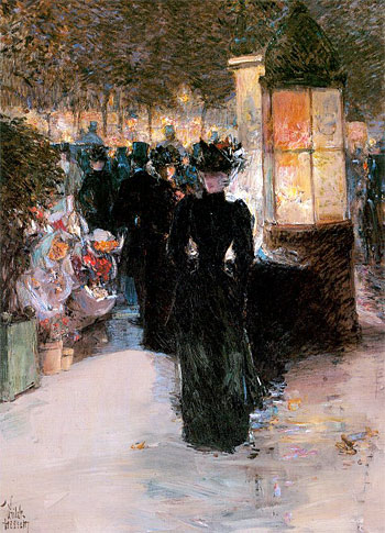 Paris Nocturne, 1889 | Hassam | Painting Reproduction