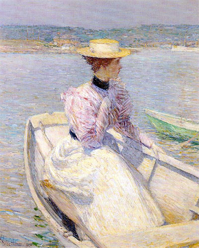 The White Dory, Gloucester, 1895 | Hassam | Painting Reproduction