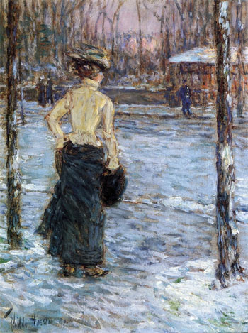 Winter, Central Park, 1901 | Hassam | Gemälde Reproduktion