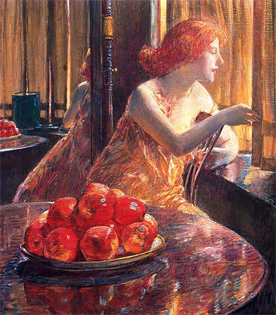 Reflections (Kitty Hughes), 1917 | Hassam | Gemälde Reproduktion