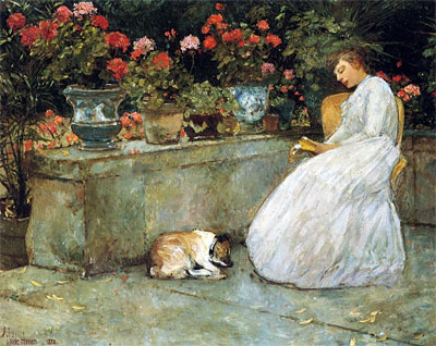 Reading, 1882 | Hassam | Painting Reproduction