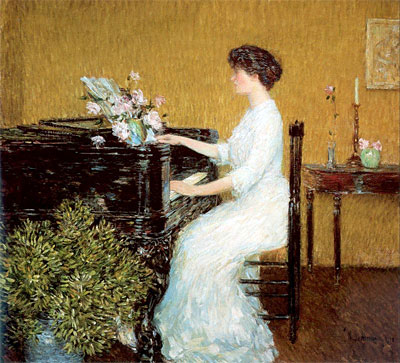 Am Klavier, 1908 | Hassam | Gemälde Reproduktion
