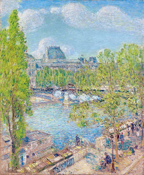 April, Quai Voltaire, Paris | Hassam | Painting Reproduction