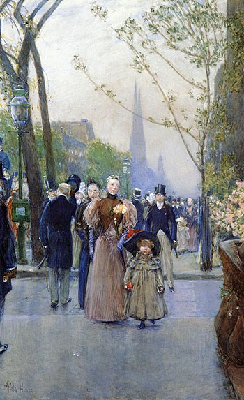 Fifth Avenue aka Sunday on Fifth Avenue | Hassam | Painting Reproduction
