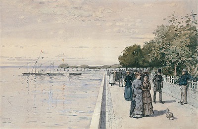Der Strand von Dünkirchen, 1883 | Hassam | Gemälde Reproduktion
