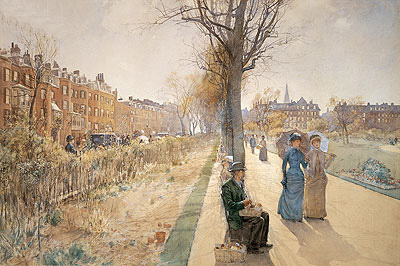 The Public Garden (Boston Common), c.1885 | Hassam | Gemälde Reproduktion
