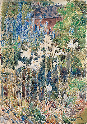 Blumengarten, 1893 | Hassam | Gemälde Reproduktion