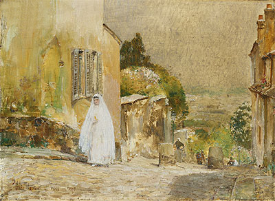 Spring Morning, rue Mt. Cenis, Montmartre, 1889 | Hassam | Gemälde Reproduktion