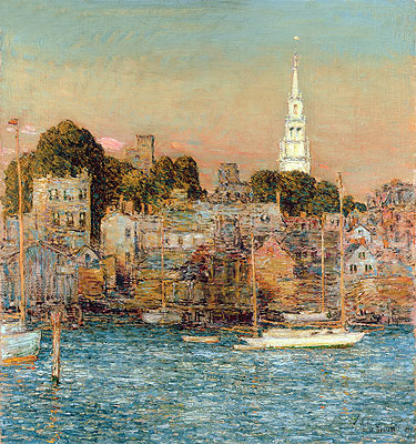 Oktober Sonnenuntergang, Newport, 1901 | Hassam | Gemälde Reproduktion