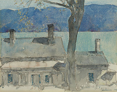 Old House, Newburgh, New York, 1916 | Hassam | Gemälde Reproduktion