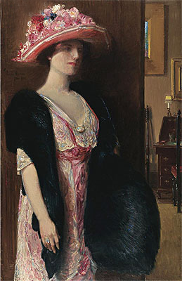 Fire Opals (Lady in Furs: Portrait of Mrs. Searle), 1912 | Hassam