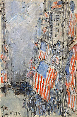 Flag Day, Fifth Avenue, July 4th 1916, 1916 | Hassam