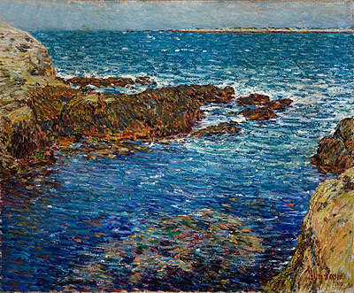Entrance to the Siren's Grotto, Isle of Shoals, 1902 | Hassam | Painting Reproduction