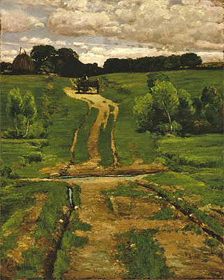 A Back Road, 1884 | Hassam | Painting Reproduction