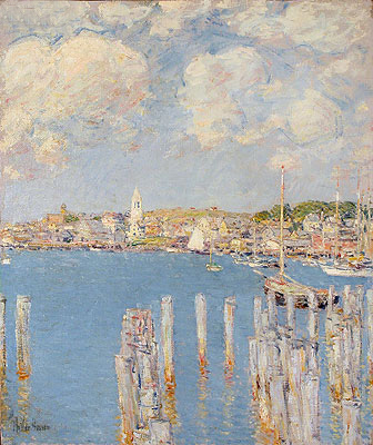 Innerer Hafen von Gloucester | Hassam | Gemälde Reproduktion