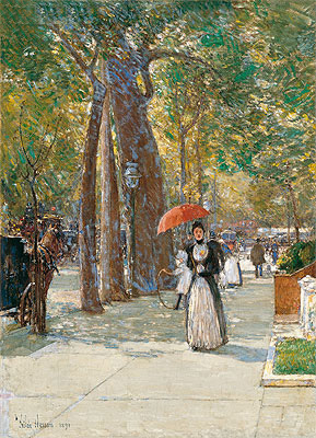 Fifth Avenue at Washington Square, New York, 1891 | Hassam | Painting Reproduction
