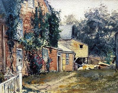 Old House, Nantucket, c.1882 | Hassam | Gemälde Reproduktion