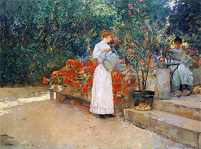 After Breakfast, 1887 | Hassam | Painting Reproduction