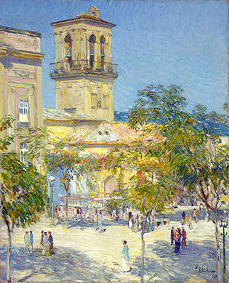 Street of the Great Captain, Cordoba, 1910 | Hassam | Gemälde Reproduktion