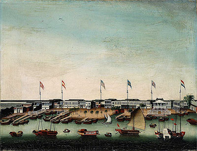 Hongs at Canton, China | Chinese School | Painting Reproduction