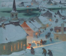 Christmas Mass | Clarence Gagnon | Painting Reproduction