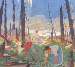 Blaubeeren pflücken | Clarence Gagnon | Gemälde Reproduktion