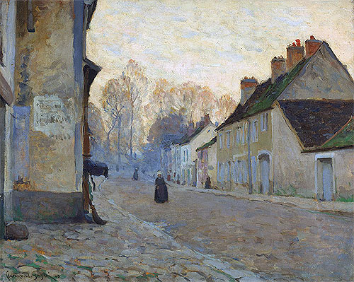 Rue du Canal, Moret-sur-Loing, 1908 | Clarence Gagnon | Painting Reproduction