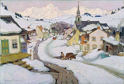 Village in the Laurentian Mountains, 1925 | Clarence Gagnon | Painting Reproduction