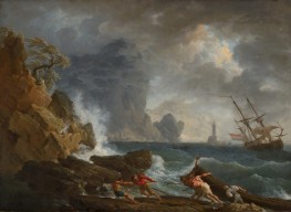 An Italian Harbor in Stormy Weather, c.1740/50 by Claude-Joseph Vernet | Painting Reproduction