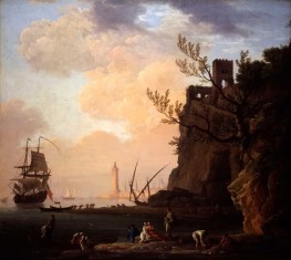 An Italianate Harbour Scene | Claude-Joseph Vernet | Painting Reproduction