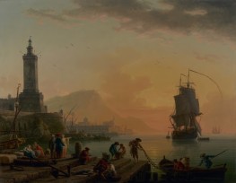A Calm at a Mediterranean Port | Claude-Joseph Vernet | Painting Reproduction