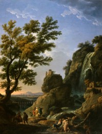 Landscape with Waterfall and Figures | Claude-Joseph Vernet | Painting Reproduction
