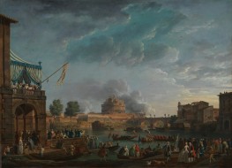 A Sporting Contest on the Tiber | Claude-Joseph Vernet | Painting Reproduction