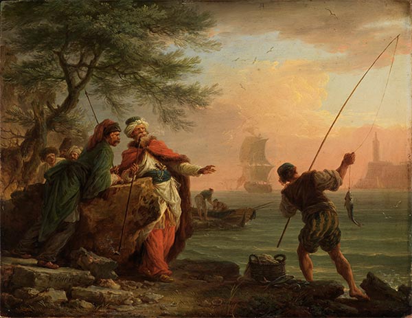 Noble Turks Watching Fishing, 1755 | Claude-Joseph Vernet | Painting Reproduction
