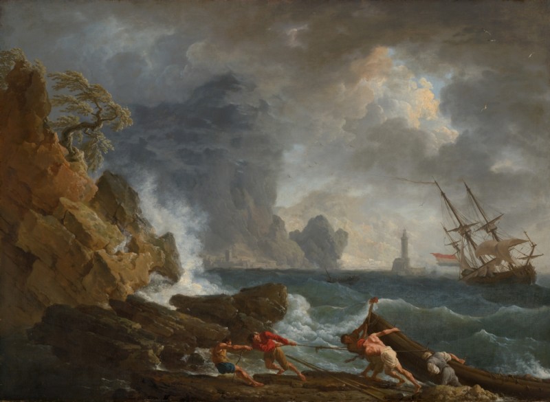 An Italian Harbor in Stormy Weather, c.1740/50 | Claude-Joseph Vernet