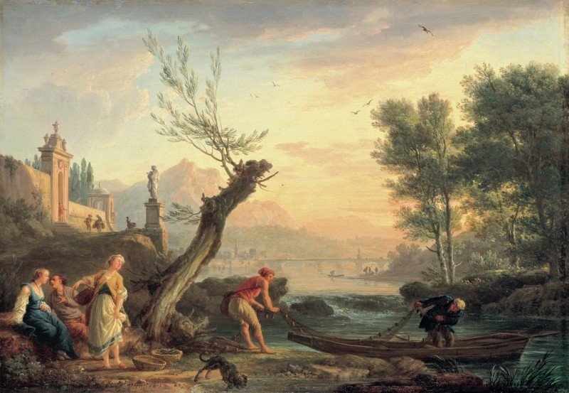 Flußfischer am Abend, c.1755 | Claude-Joseph Vernet