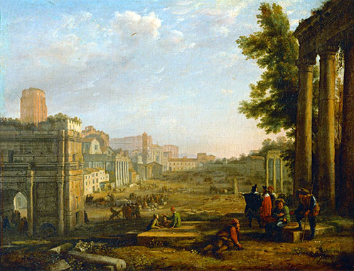 View of the Campo Vacino, 1636 | Claude Lorrain | Gemälde Reproduktion