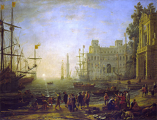 Port with Villa Medici, 1637 | Claude Lorrain | Gemälde Reproduktion